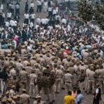 Delhi police deployment at petrol stations