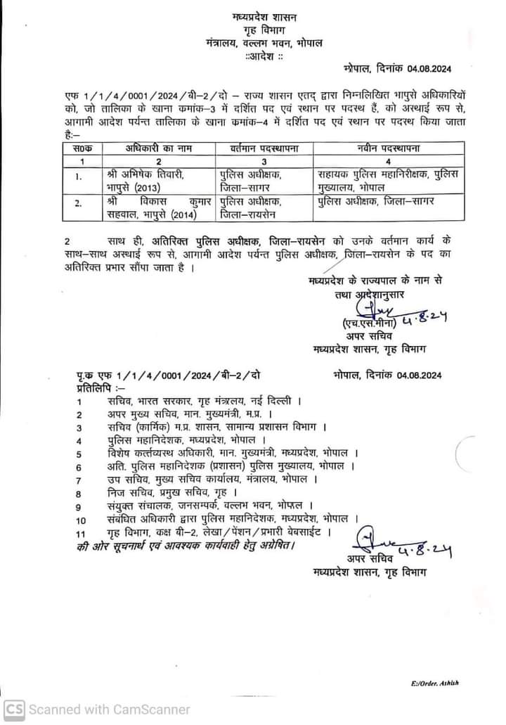 Transfer orders