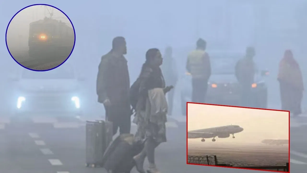 North India fog terror visibility zero highways flights trains hit